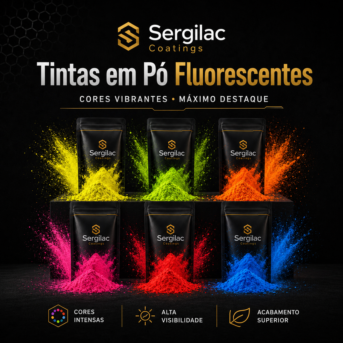 Tintas em Pó Fluorescentes