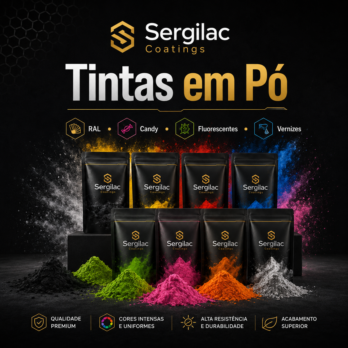 Tintas em pó